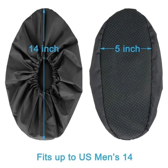 Black Reusable Shoe and Boot Covers, Pack Of 2 Sz. XL Up To Sz. 14 Men's - Picture 3 of 7